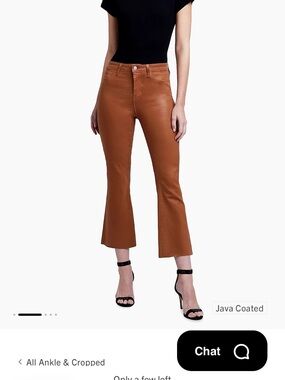 L'AGENCE High-Rise Cropped Flare Jeans in Java Brown